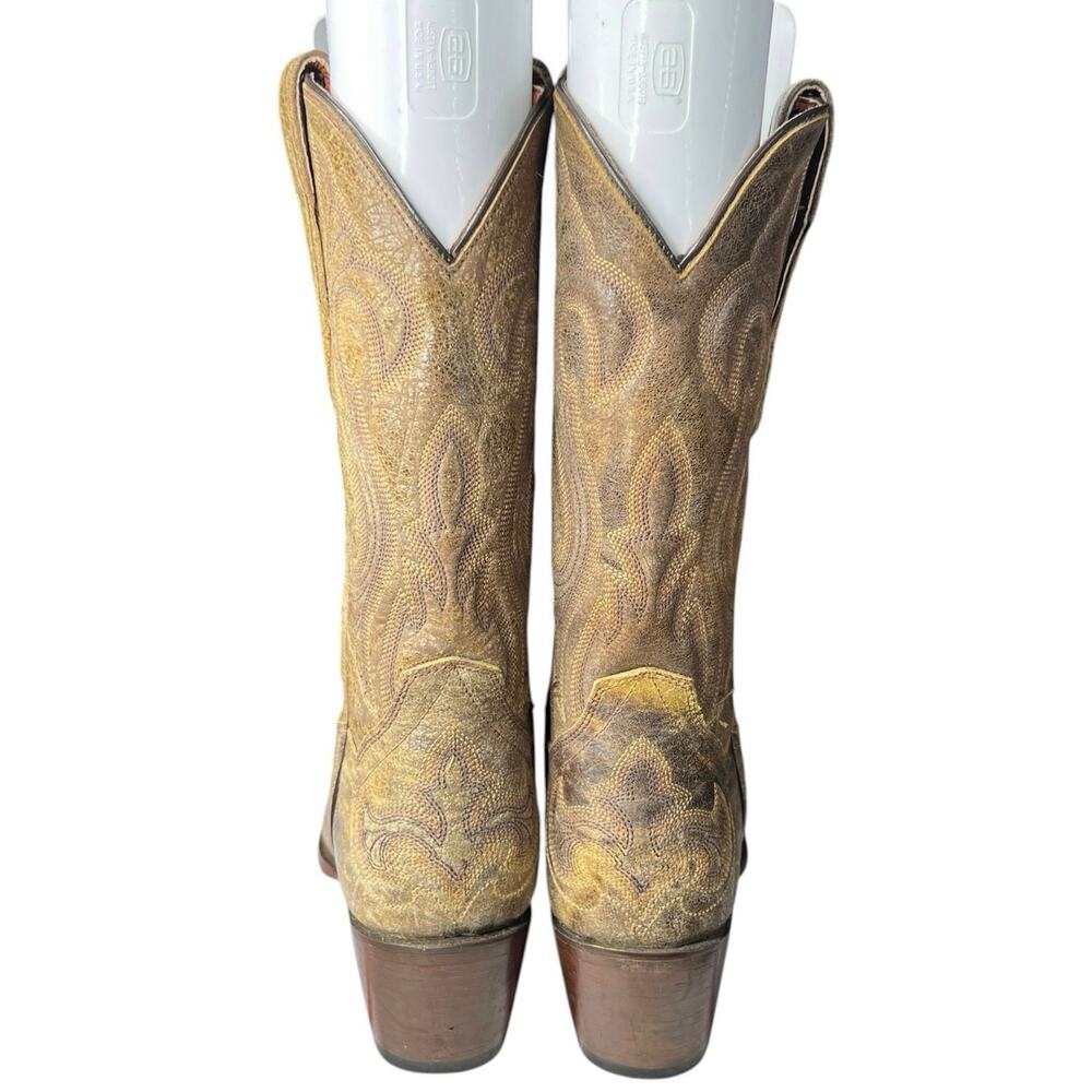 Dan Post Women’s El Paso Brown Distressed Embossed Cowgirl Boots Size US 7 M - Picture 8 of 10